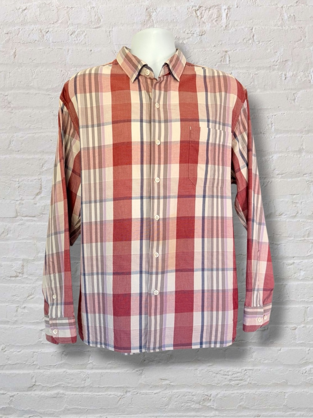 Tommy Bahama Men’s XL Plaid Long Sleeve Button Down Shirt Cotton Silk Blend Red - Picture 4 of 13